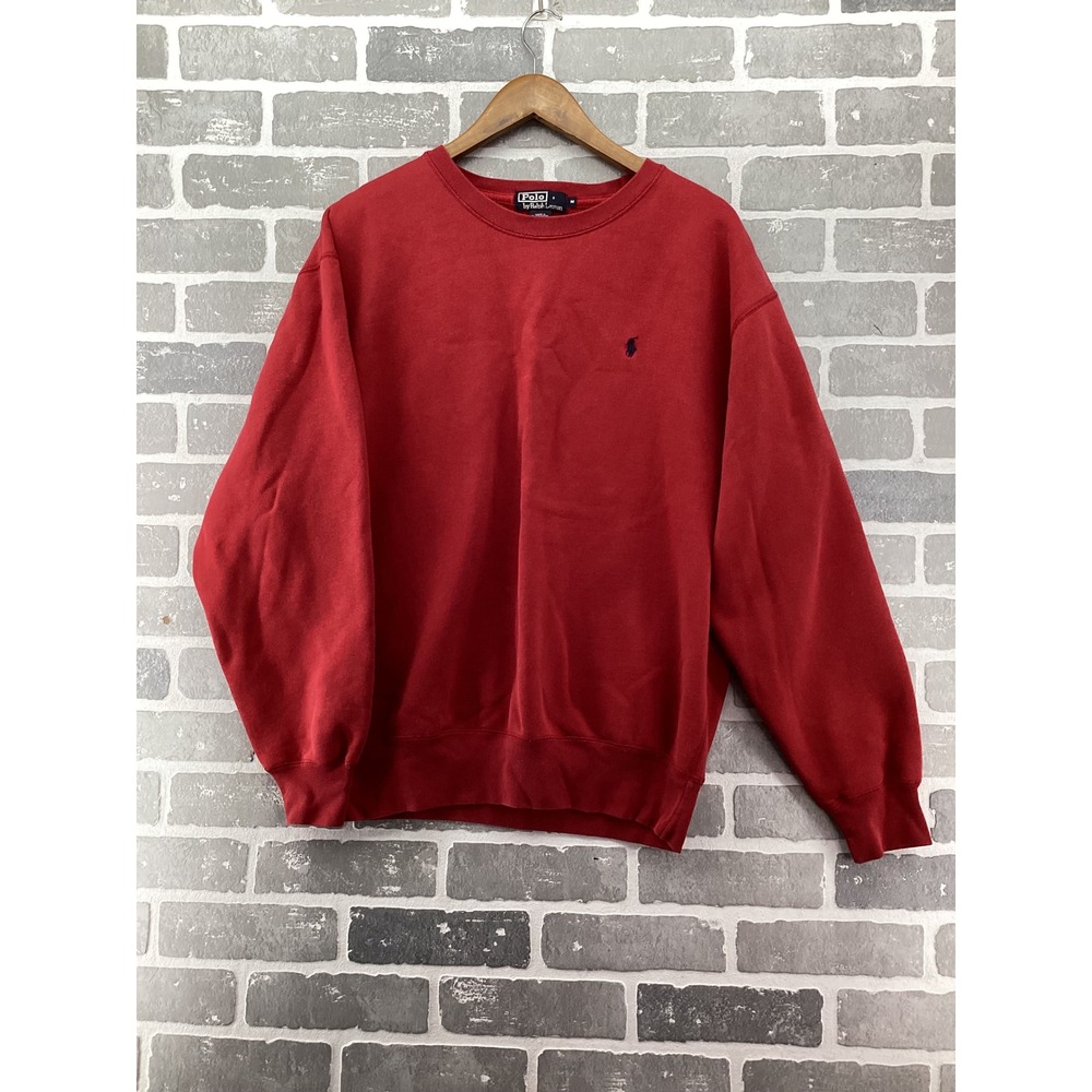 Polo Ralph Lauren Mens Crewneck Sweatshirt Red Pony Logo Pullover Medium